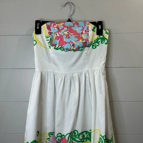 Lily Pulitzer | Strapless Lottie Resort Mariposa Placed Floral Dress Size 0 - Picture 3 of 16
